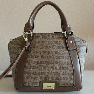 Juicy Couture Chestnut Gothic Satchel Purse With Detachable Crossbody Strap
